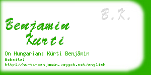 benjamin kurti business card