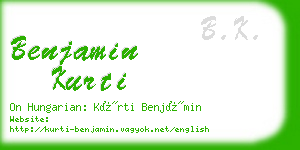 benjamin kurti business card